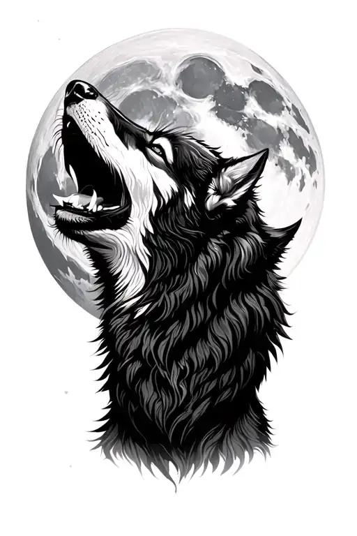 Lone Wolf Howling At The Moon