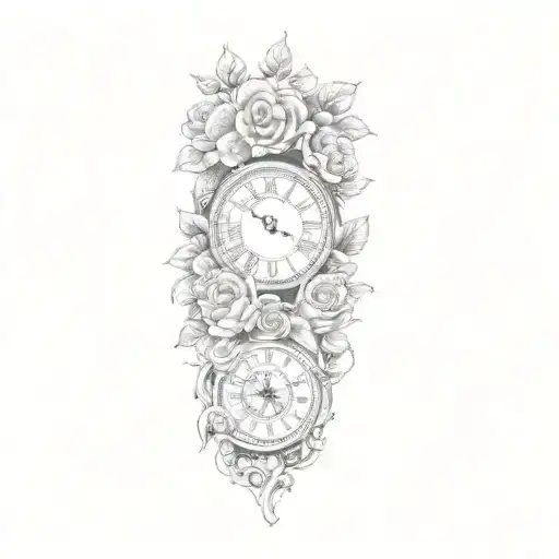 A Clock And Roses