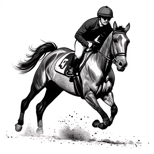 Fine Line Horse Jockey Side View