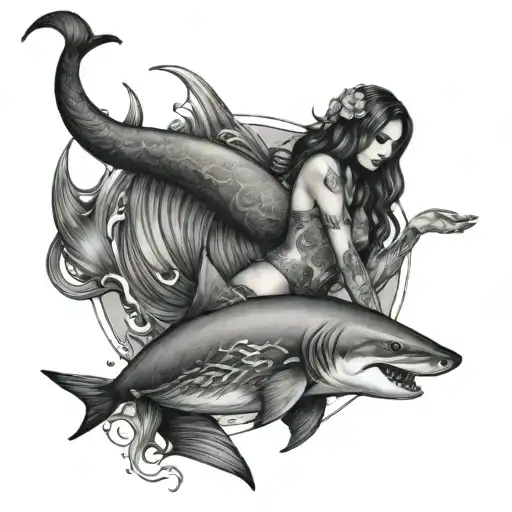 Mermaid And Shark
