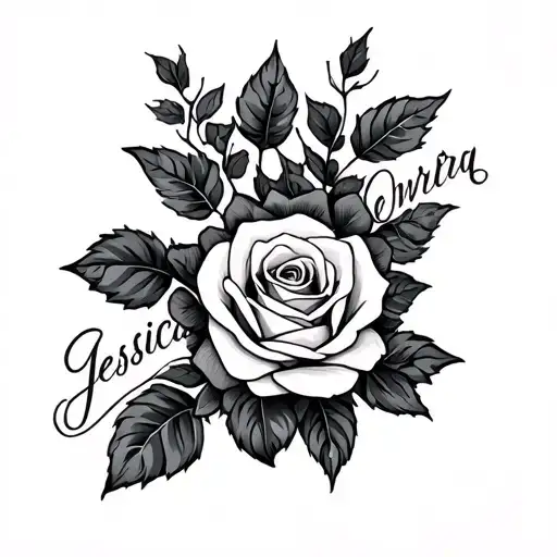 Jessica Name With A Rose Vine
