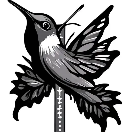 Cancer Ribbon Cross Hummingbird Butterfly