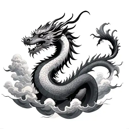 Himalayas Tibetan Dragon And Clouds