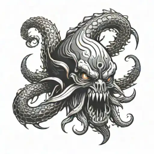 Kraken Red Angry Face