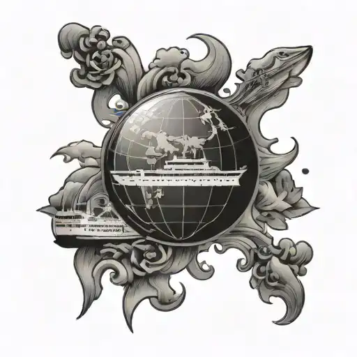 Cruise Ship Globe Surrounded