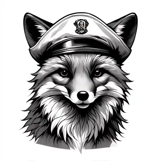 A Fox With A Sailors Hat On