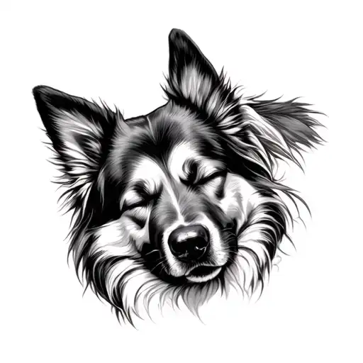 Swiss Shepard Sleeping Dog