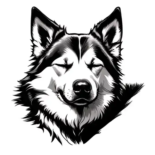 White Shepard Sleeping Dog