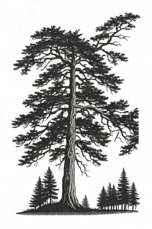 Redwood Tree Silhouette