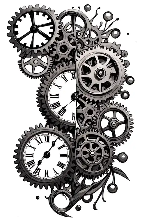 Clock Split With Gears Couples
