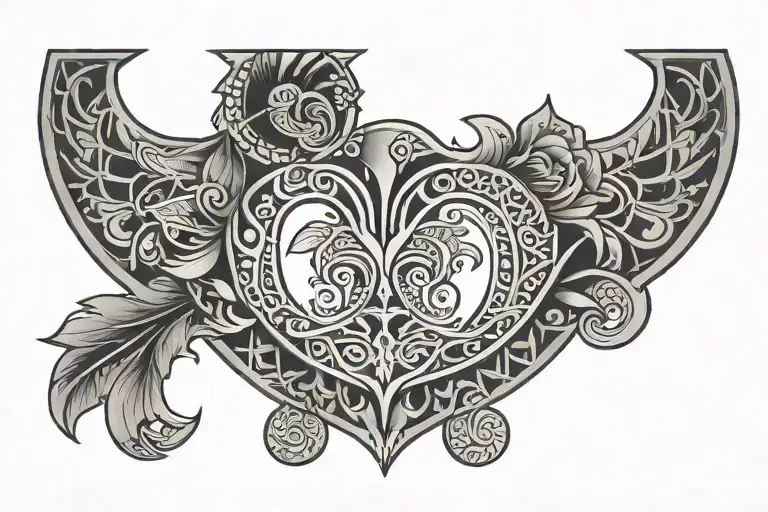 Polynesian Tattoo Half Moon Sternum
