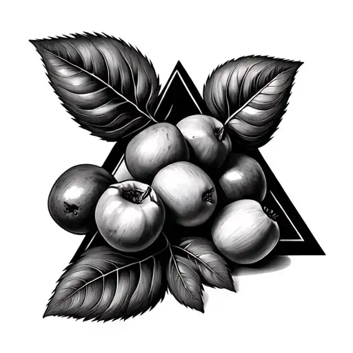 Coffee Plant With Coffee Fruits Inside Triangle