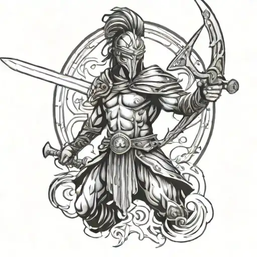 Warrior Wielding A Sword