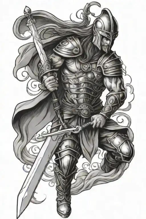 Warrior Wielding A Sword