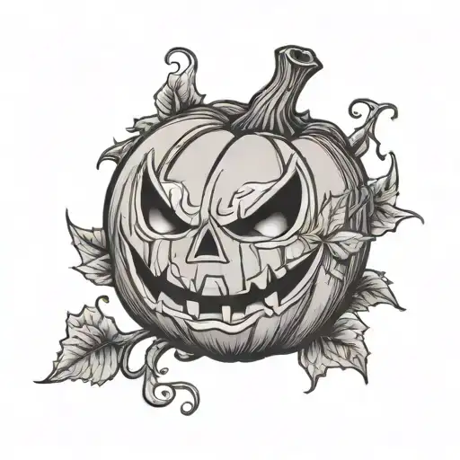 Jack-o'-lantern Pumpkin With A Crown On Top Stem Coming Through