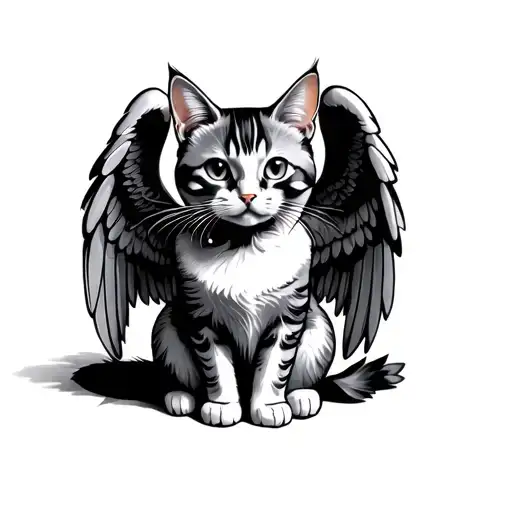 Winged Cat Sitting