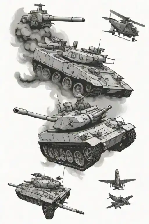 Australian Military Tank Surrounded