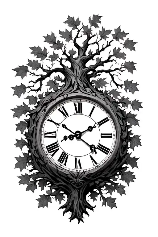 Oak Tree Clock Face