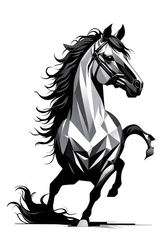 Geometric Horse Tattoo Trippy