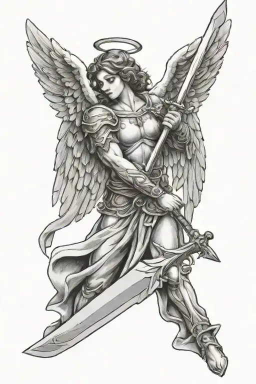 Angel Holding A Sword