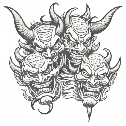 Money Time Brain Gun Hannya Masks One With A Smile