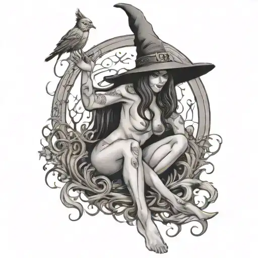 Nude Witch Casting Spells