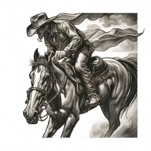 Cowboy Riding A Horse