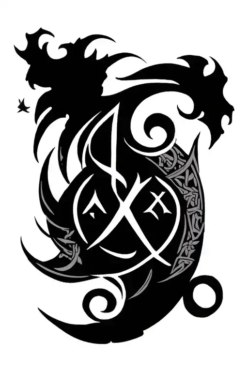 Norse Mythology Runes Engraved