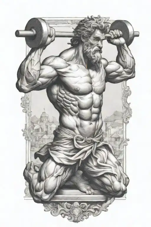 Atlas Greek God Lifting Weights