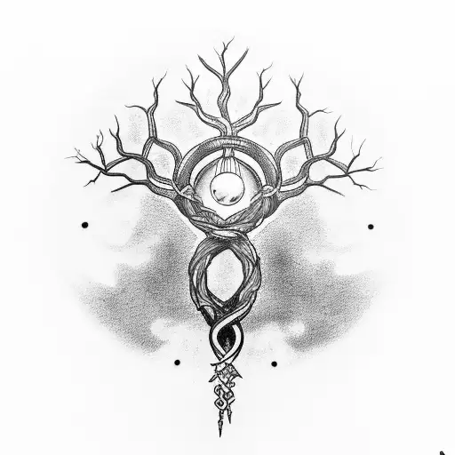 Yggdrasil On Forearm With A Vagvisir Symbol At The Bottom