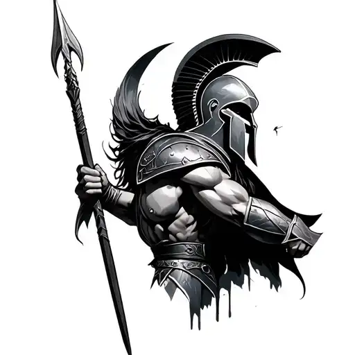 Spartan Ares With Spear Piercing
