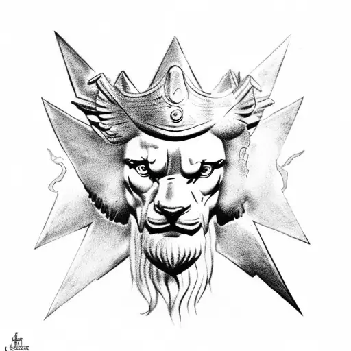 Zeus God With Lightning And Eagle On The Sky Clouds