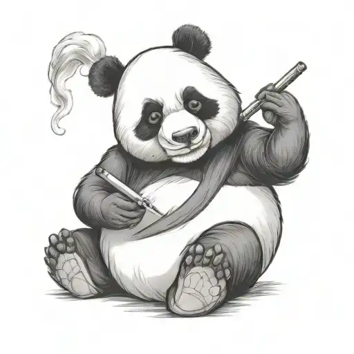 Panda Smoking A Joint