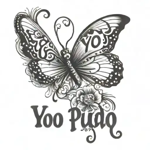 Butterfly With A Word 'Yo Puedo'