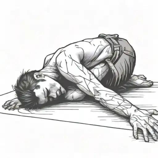 A Sad Person Laying On The Floor