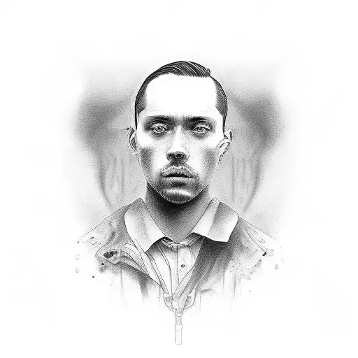 Portrait Of A Family Member In Black And Grey