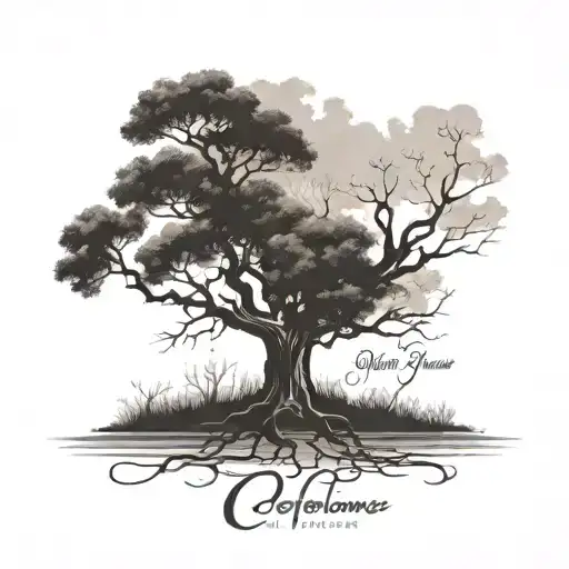 Tree Faded Into Name Written