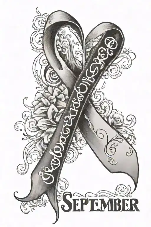 Awareness Ribbon With The Word September