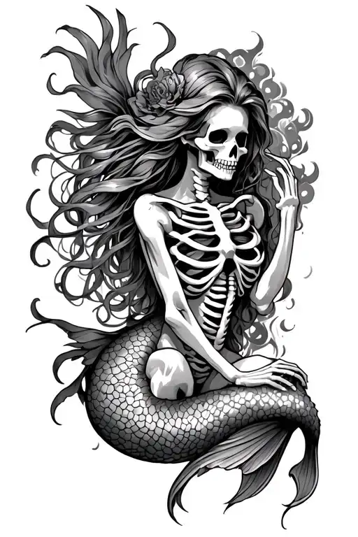 Mermaid Siren Evil Skeleton