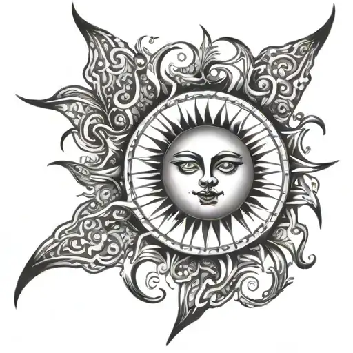 Fiery Half Sun Rising