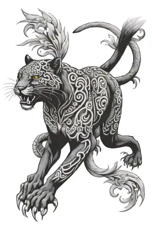 Foo Wolf Oriental Style Panther Mixed