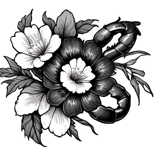 Flower Scorpio Philippine Flag With Flowers