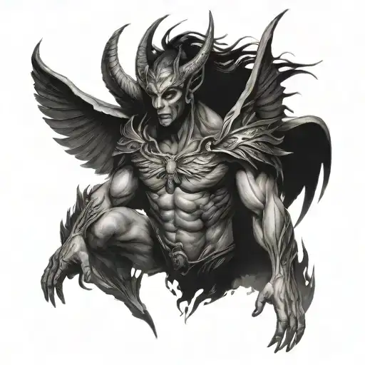 Demon Angel With Demon Wings