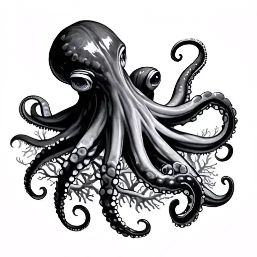 Octopus With Coral Reef