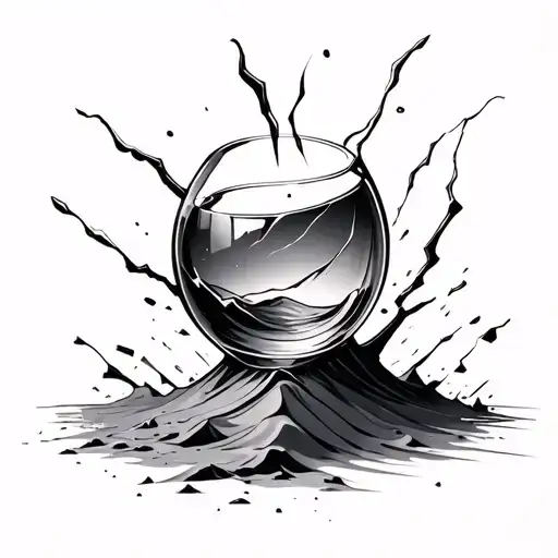 Broken Sand Glass Filled