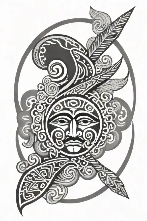 Maori Tribal With The Pick Of Destiny In A Circle