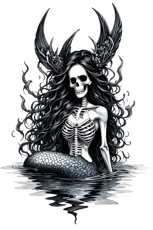 Mermaid Siren Evil Skeleton