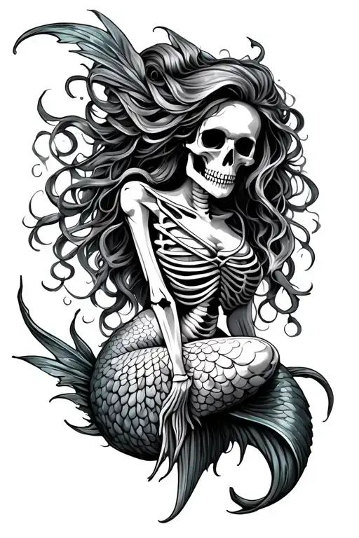 Mermaid Siren Evil Skeleton