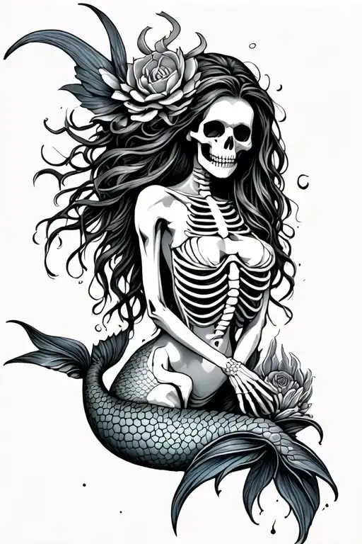 Mermaid Siren Evil Skeleton