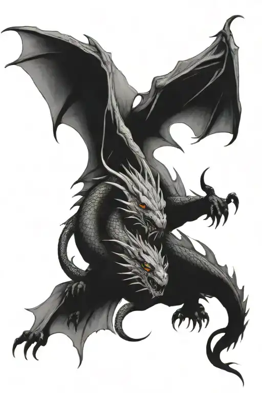 Dragon With Wings Flying